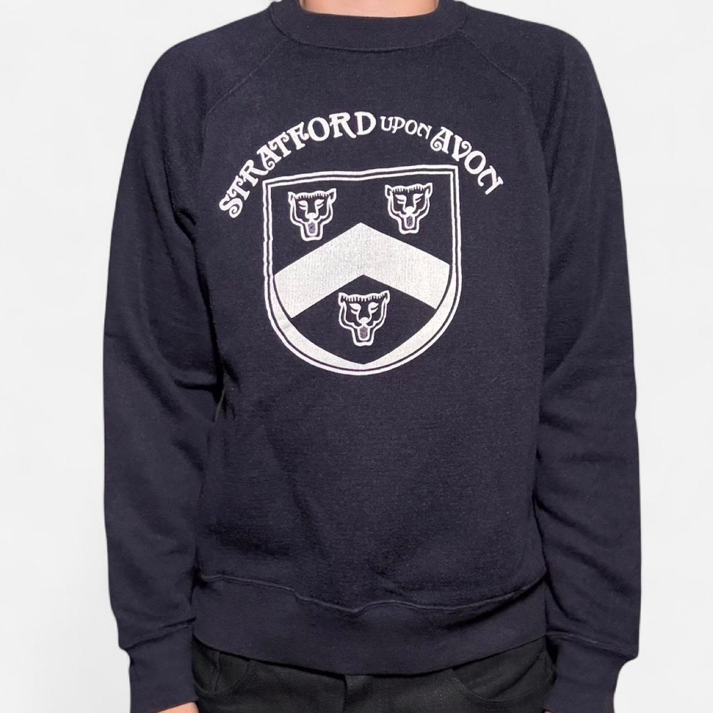 Vintage 1970s Navy blue Stratford Upon Avon William Shakespeare crewneck